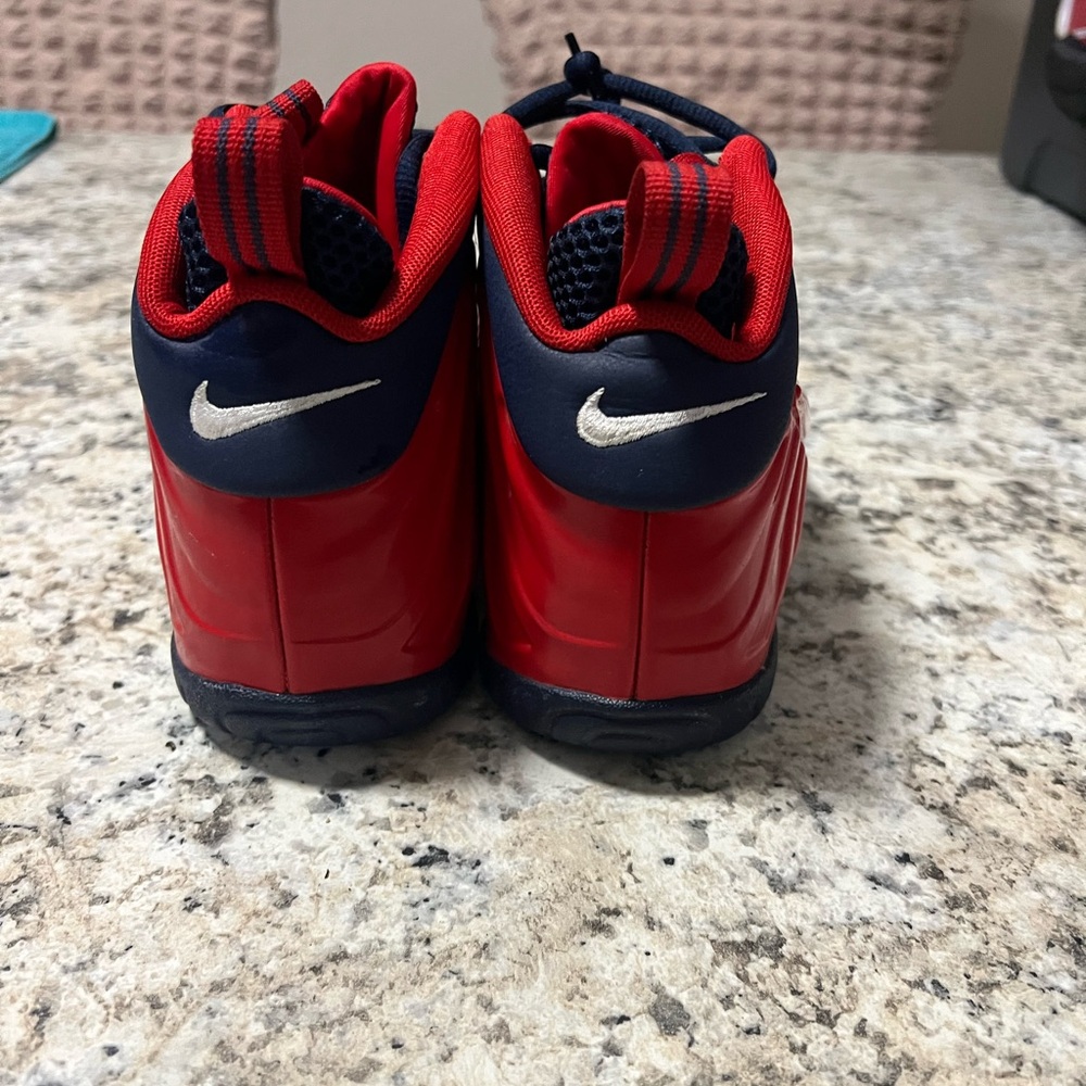 Nike Kids Red and Navy Foamposite-Style Sneakers - Picture 4 of 5
